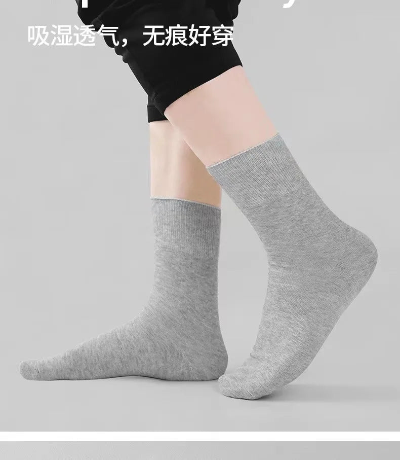 10PCS=5Pairs Loose Mouth Socks Diabetic Prevent Varicose Veins Cotton Comfortable Older Hypertensive Patients Fat Man Socks Gift