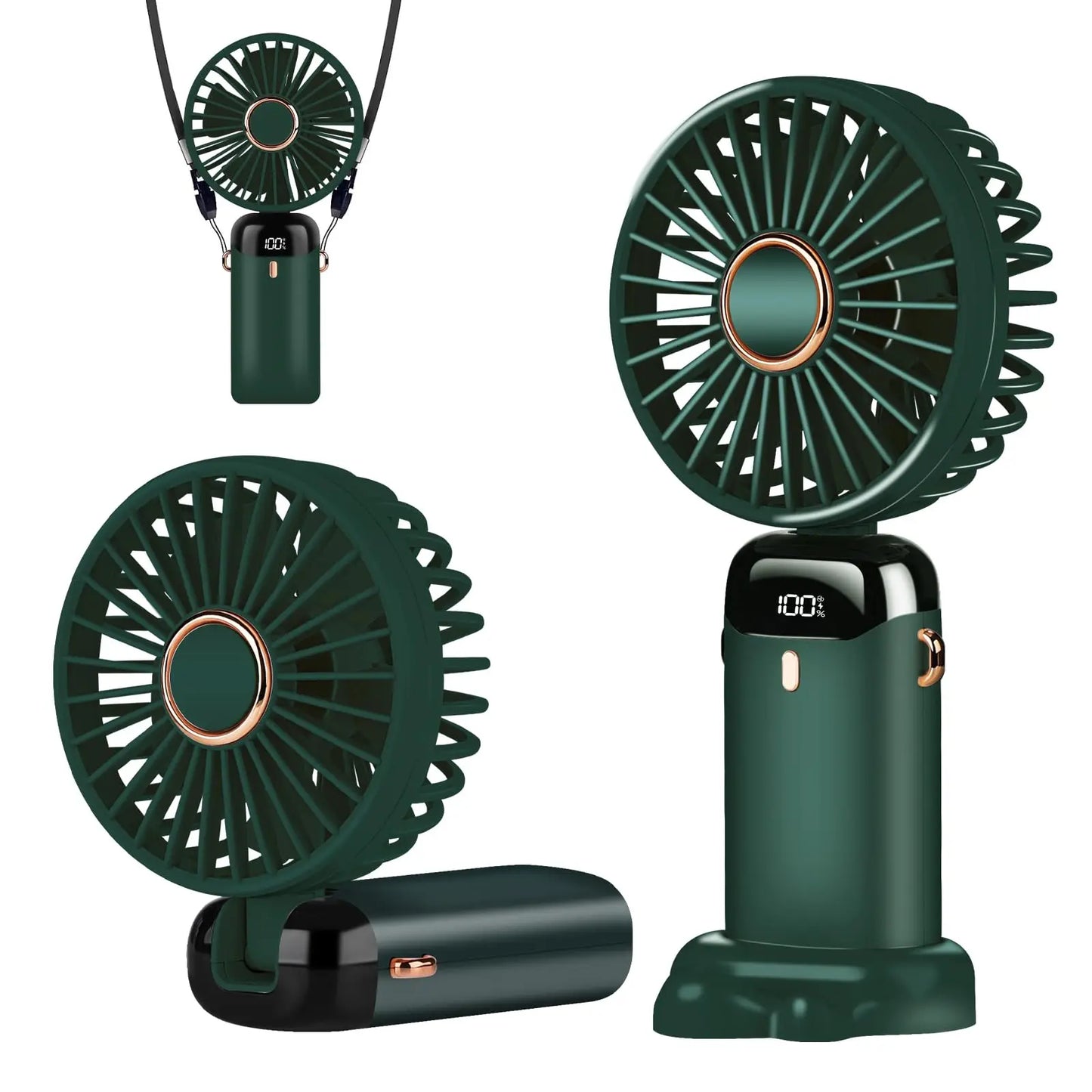 Portable handheld fan with high battery life and infinite speed regulation 90 ° adjustable, rechargeable mini cute small fan