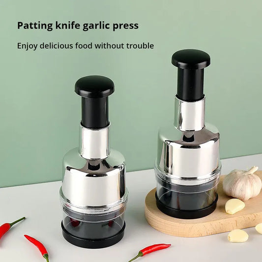 Manual Food Chopper, Stainless Steel Sharp Cutter Blades Handheld Chopper Slicer Dicer Mixer Press Chopper Mincer for Vegetables