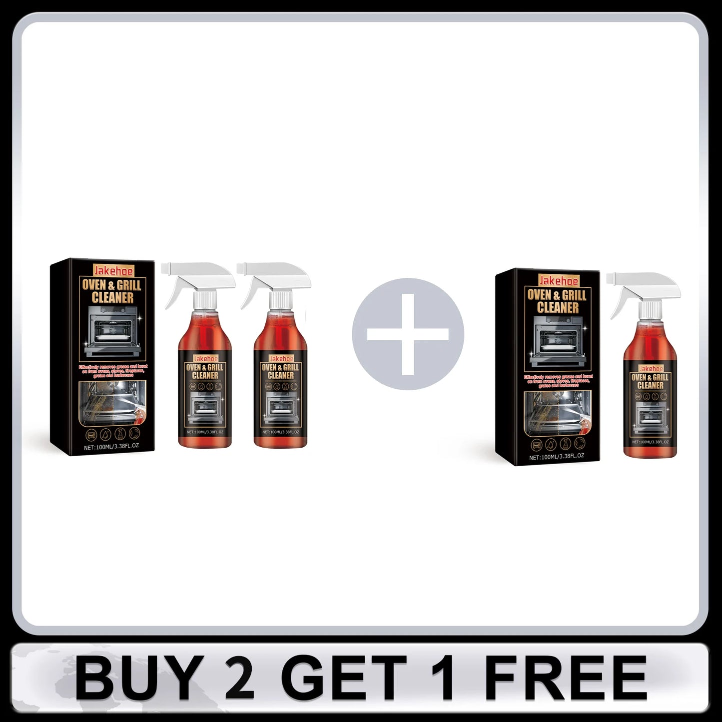 Oven and Grill Cleaner Spray Decontamination Deodorization Oil Removal Dirt Oil Stains Food Residues Eliminating Odors Cleaner