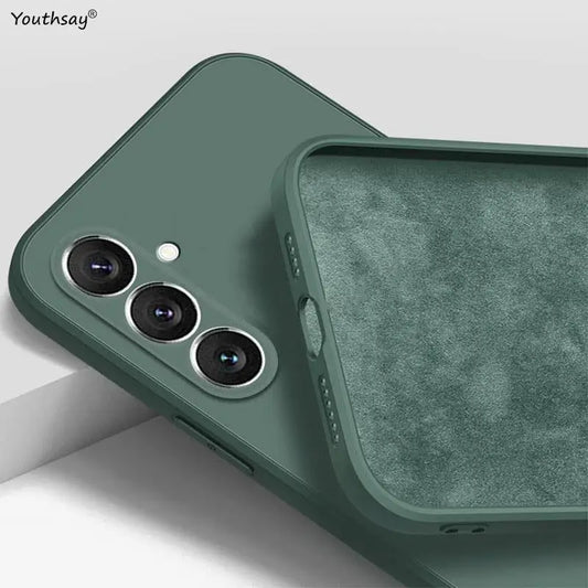 For Samsung Galaxy A55 5G Liquid Silicone Case Samsung Galaxy A55 Cover Funda Coque Soft TPU Phone Bumper Samsung Galaxy A55