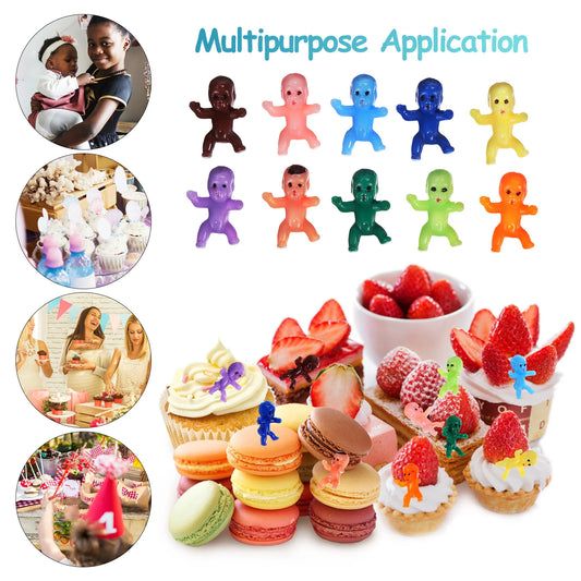 100 Pcs Mini Babies Plastic Baby Figurines Novelty Toys Party Favor Supplies Decorations Dollhouse Accessories Electronic