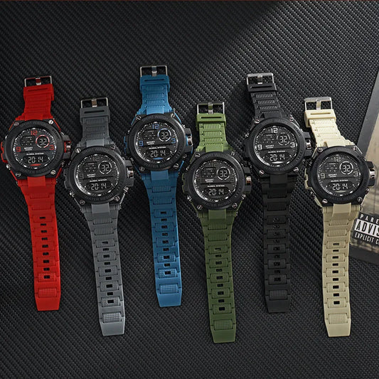 Men Waterproof Sports Watches Multifunction Electronic Watches Anti Drop and Shock-absorbing Wristwatches
