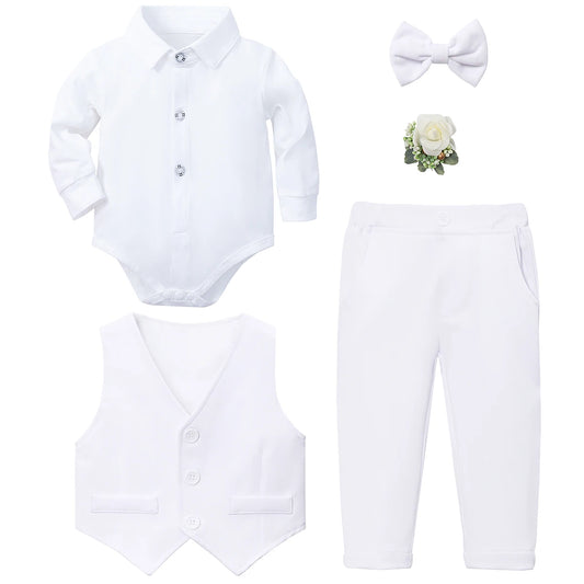 Baby Boy Baptism Outfit Infant First Easter Church Christening Suit Set Toddler Formal Wedding Birthday Party Gift Clothes