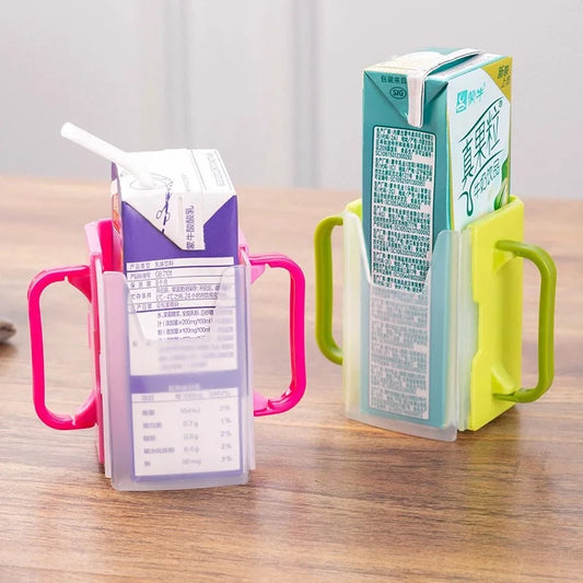 Infant Anti-Spill Cup Holder Bottle Cup Milk Holder Adjustable Safety Plastic Baby Toddler Juice Box Drinking