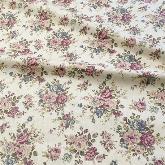 160x50cm Vintage Rose Flower Cotton Fabric Cotton Bedding Cotton Clothing Hair Ring Fabric