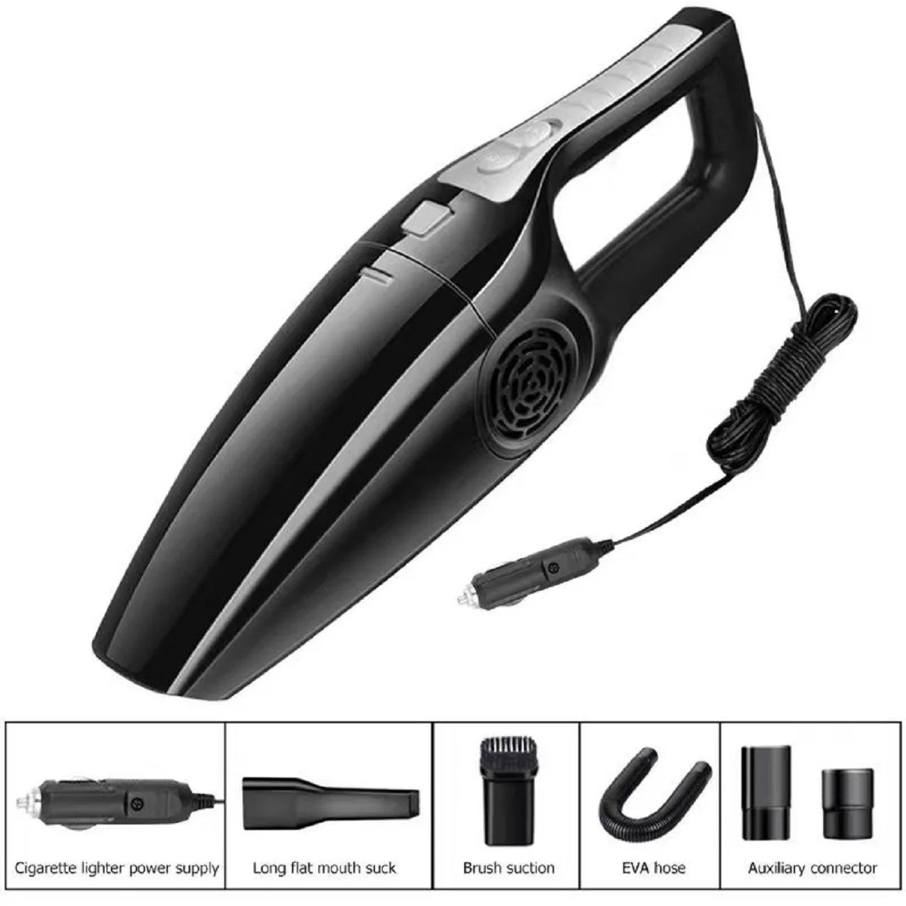 Wired handheld car vacuum cleaner, high suction portable car vacuum cleaner, suitable for light cleaning in cars/offices/homes