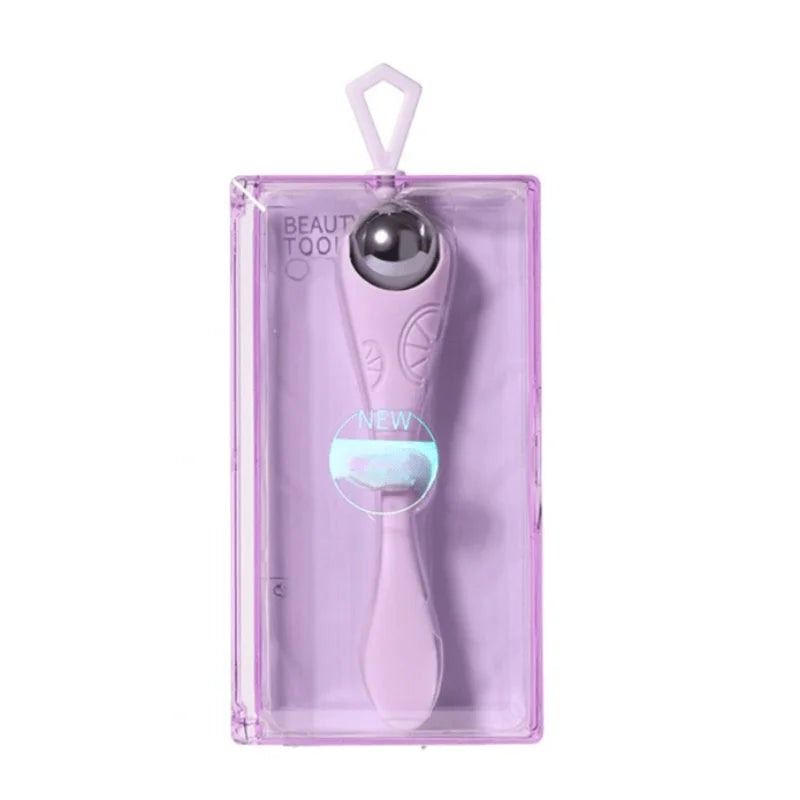 A double-ended manual eye massage roller with a gentle roll-on design for delicate eye treatments