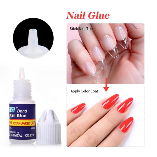 1/5/10pcs Super Strong Nail Bond Glue Acrylic Tips & Rhinestone Professional Nail Glue 2g/3g/7g/10g Fast Dry Long Lasting Glue