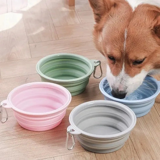 350ML Collapsible Dog Dish Foldable Pet Bowl Portable Water Drinking Bowl for Dogs Cats Outdoor Travel Hiking Camping