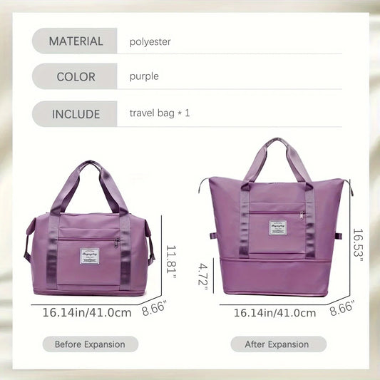 5 Ways to Carry Travel Bags, Expandable Sports Tote Fitness Bags, Travel Luggage Totes, Weekend Overnight Bags with Wet Pockets