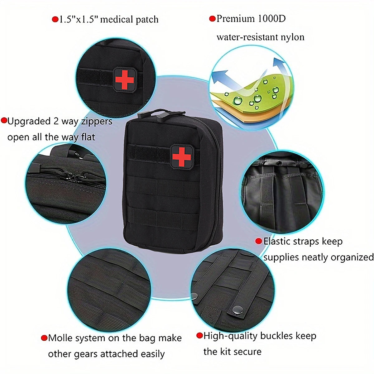 The ultimate First aid kit - emergency gear, outdoor camping essentials, car emergency kit can be used for any occasion