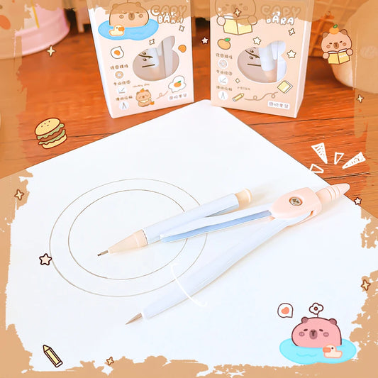 school caliper School supplies Study geometria school compass drawing tool cute capybara professional compass children