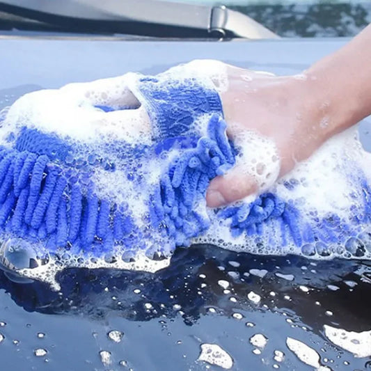 2Pcs Car Cleaning Brush Cleaner Tools Microfiber Car Washer Sponge Cleaning Washing Towel Auto Gloves Car Washing Accessories
