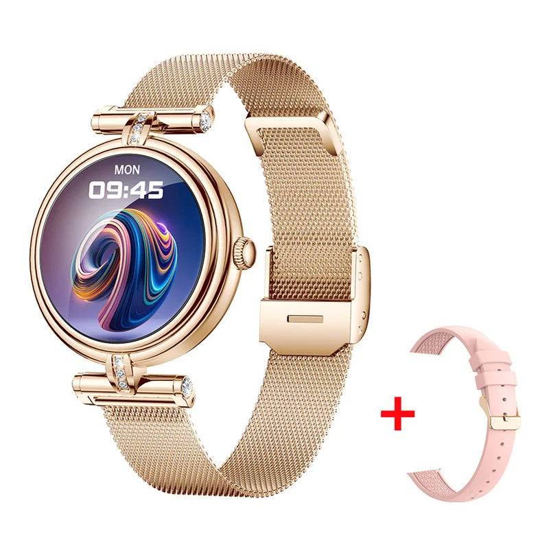 Ladies Smart Watch AK62 Women Bluetooth Call Custom Dial Steel Wristwatch Smartband Fitness Sports Tracker Smartwatches