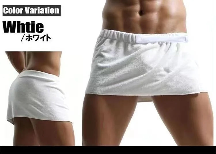 Men's bath towels, absorbent towels, sexy beach short skirts, anti-exposure bath skirts, towels that can be worn, swimming trunk