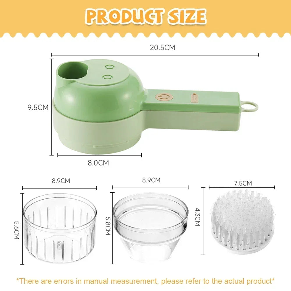 5 in 1 Electric Vegetable Cutter Set Portable, Rechargeable, Wireless Food Processor & Chopper Machine for Pepper, Garlic& Meat