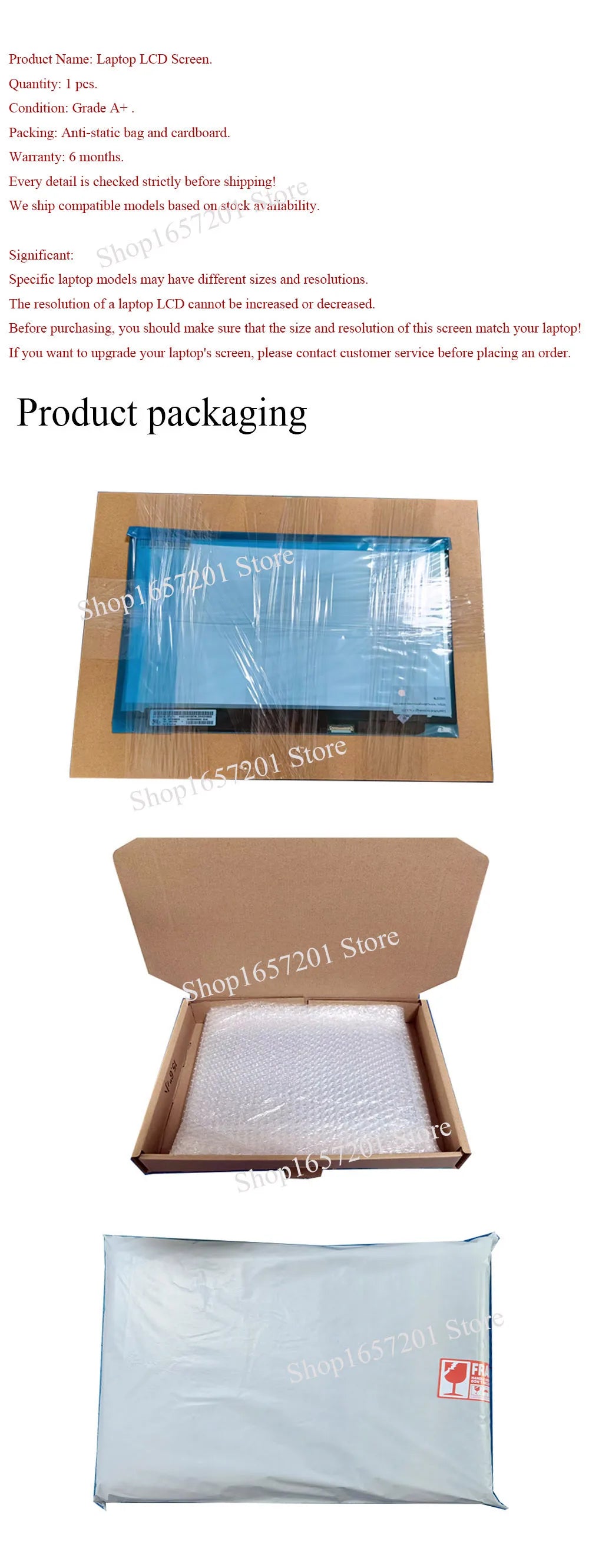 Laptop LCD Screen For Dell Latitude E5450 14 E7440 3450 3470 E7470 E5470 3460 3480 3490 5490 5480 5488 Inspiron 3459 3000 30-pin
