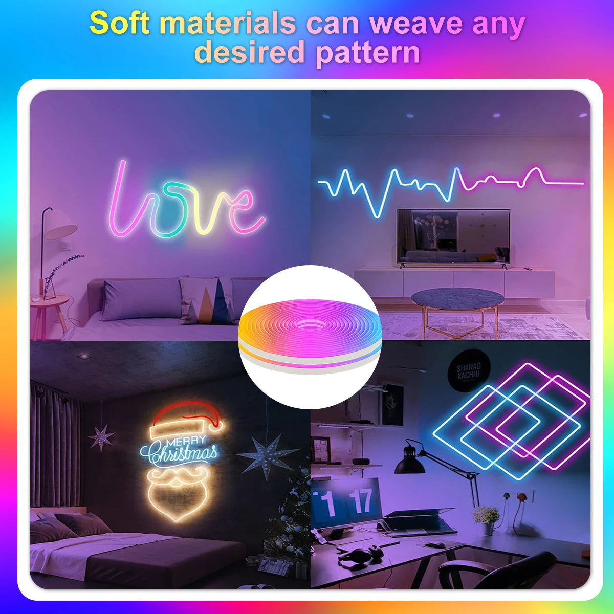 5V RGB Neon Strip Light 1M 2M 3M 5M USB Waterproof Flexible Ribbon Tape Neon Lights With Bluetooth Remote Control For Home Decor