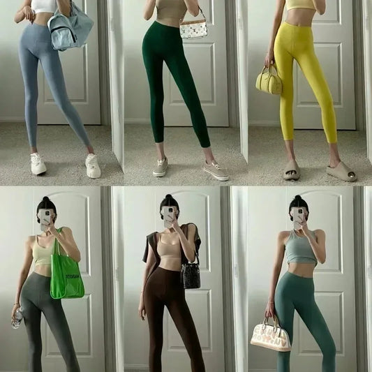 Yoga Pants Women High Waist Nine Fitness Pants Tight Outer Wear Sports Running Pants