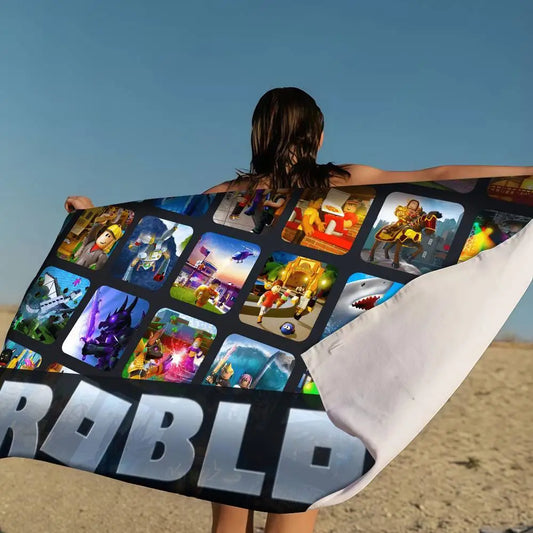 Game-R-Robloxs Beach Towel Colorful Bath Towels For Girl Microfiber Quick Dry Custom Sand Free Beach Yoga Spa Gym Pool