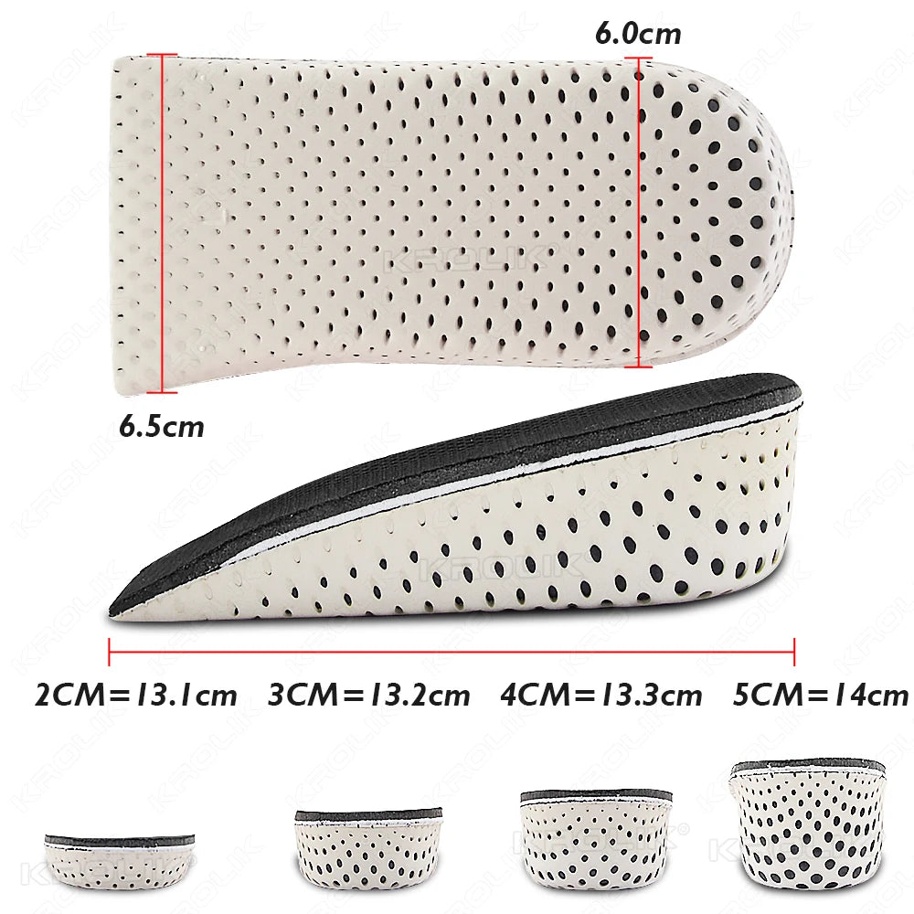 Half Shoe Insoles Heel Insert Sport Cushion Height Increase EVA Memory Foam Heel Lifting 2/3/4/5CM Taller Invisible Heighten Pad