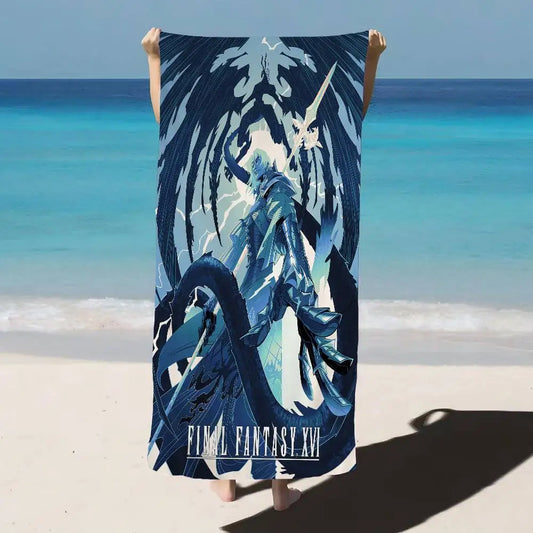 Video Games Final F-Fantasy Cartoon Beach Towel Cute Kawaii Room Decor Bath Girls Children Hand Towels For Bathroom Shower