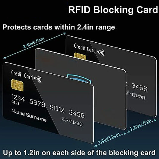 RFID Blocking Card NFC Contactless Cards Protection Men or Women Credit Card Holder Identity Theft Prevention Block Key Tag