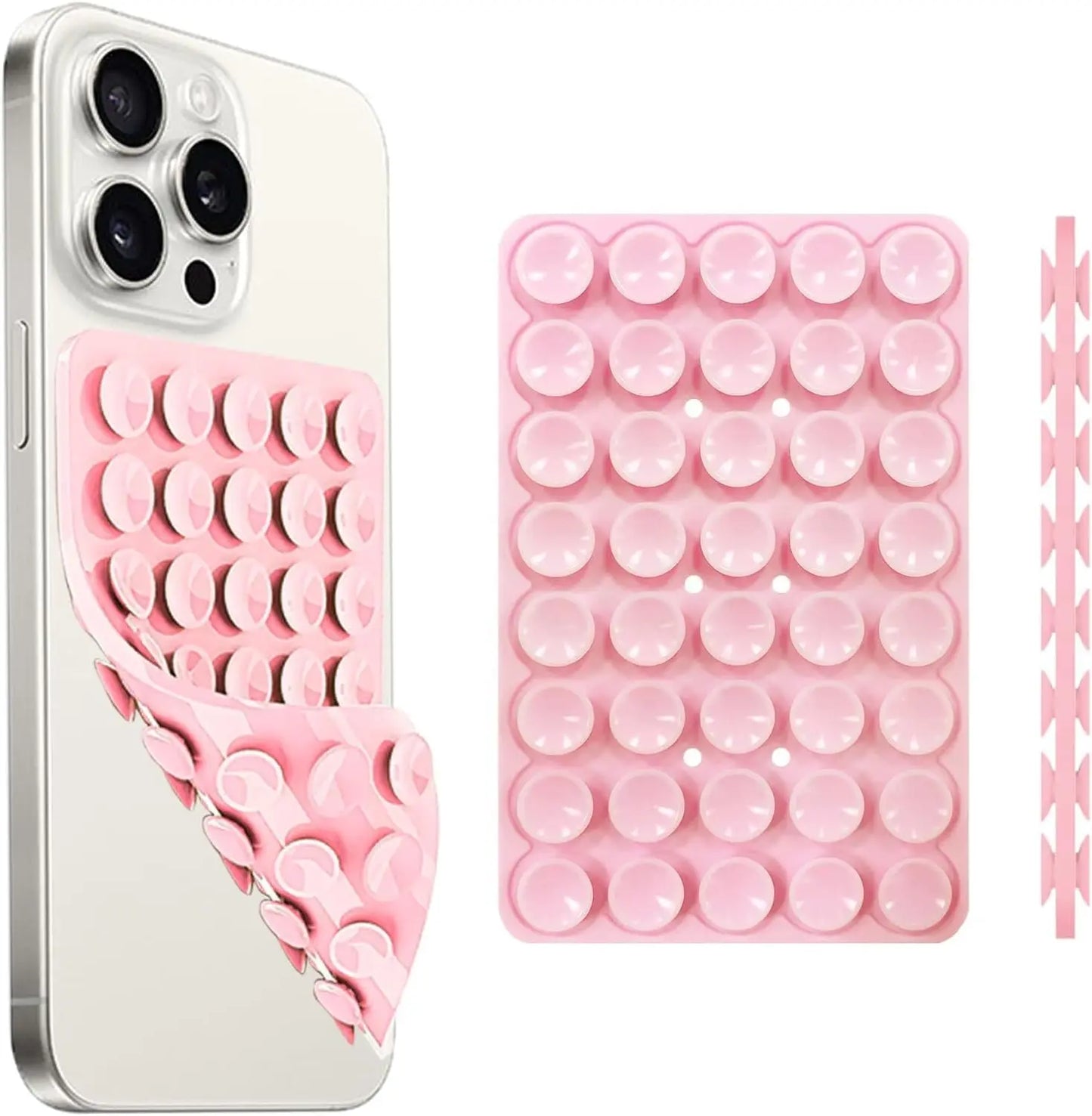 Heart Shape Double Sided Phone Suction Holder, Multi-Purpose Silicone Suction Cup Phone Mount Phone Case Sticky Phone Grip