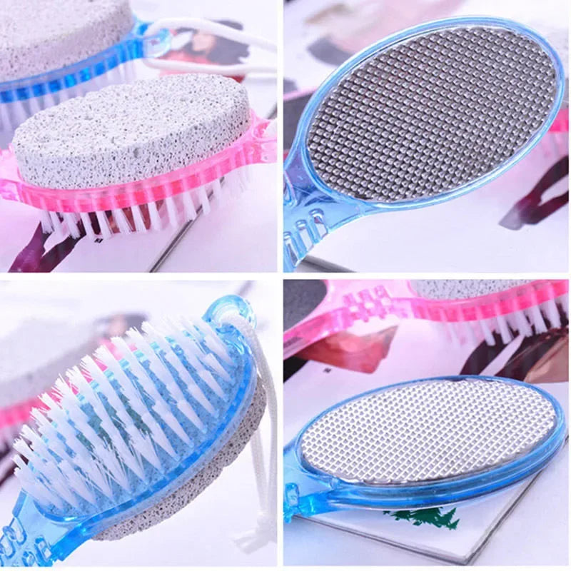 4-In-1 Foot Care Tool Dead Skin Removal Brush Foot Repair Tool Grinder Foot Wash Brush Random Color Pedicure Grinding