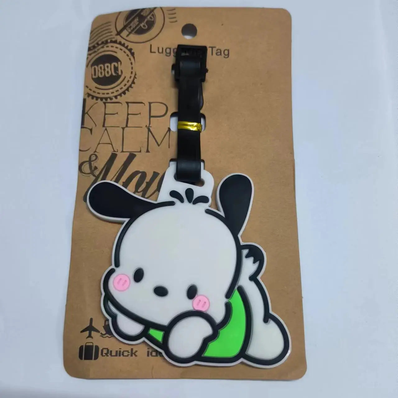 Travel Accessories PVC Luggage Tag Cute Cartoon Pochacco Suitcase Portable Label