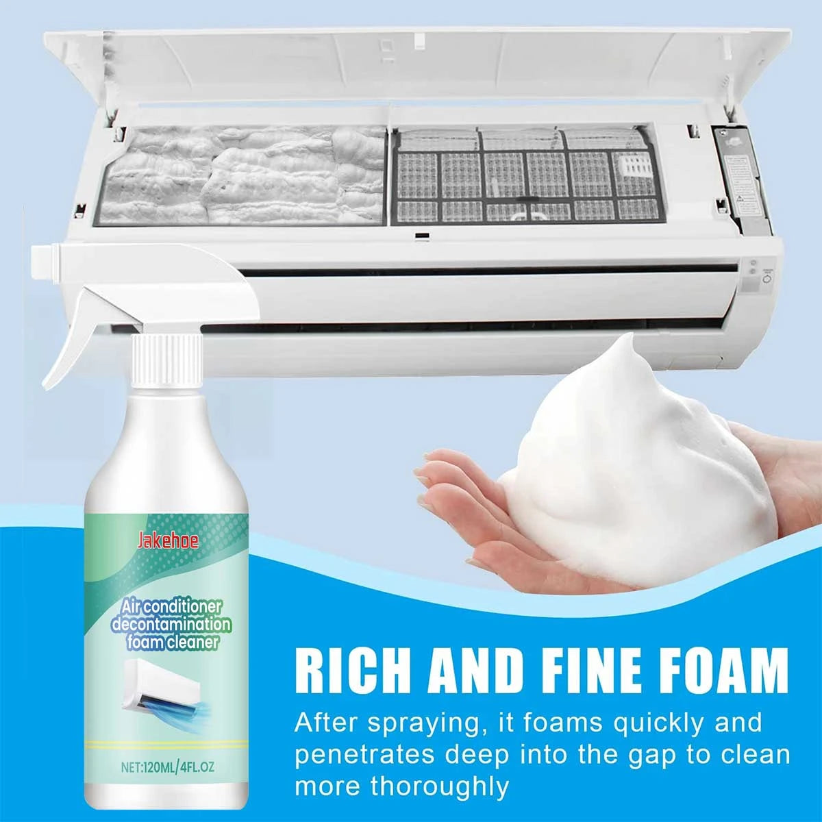 120ML Air Conditioner Foaming Cleaner Spray Deodorizer Professional Household Outside Machine Cleaning Foam Spray Deodorizer