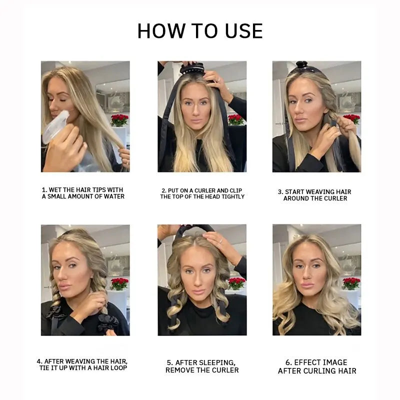 Simple Curling Stick Portable Household Sleep Curling Foam Wave Curler Lazy Person No Heat Curling Hairdressing Tool Set