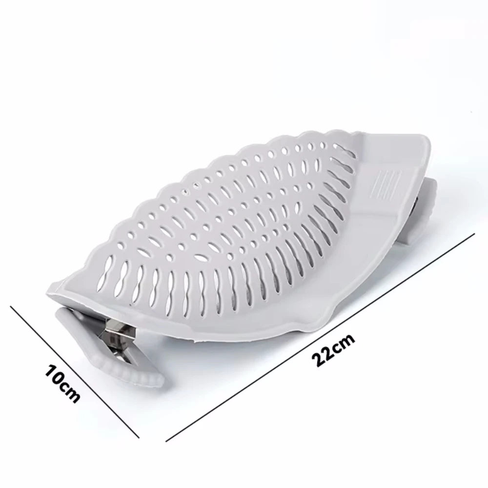 1pc Adjustable Silicone Clip-On Strainer for Pots, Pans, and Bowls - Handheld Drainer for Noodles, Pasta