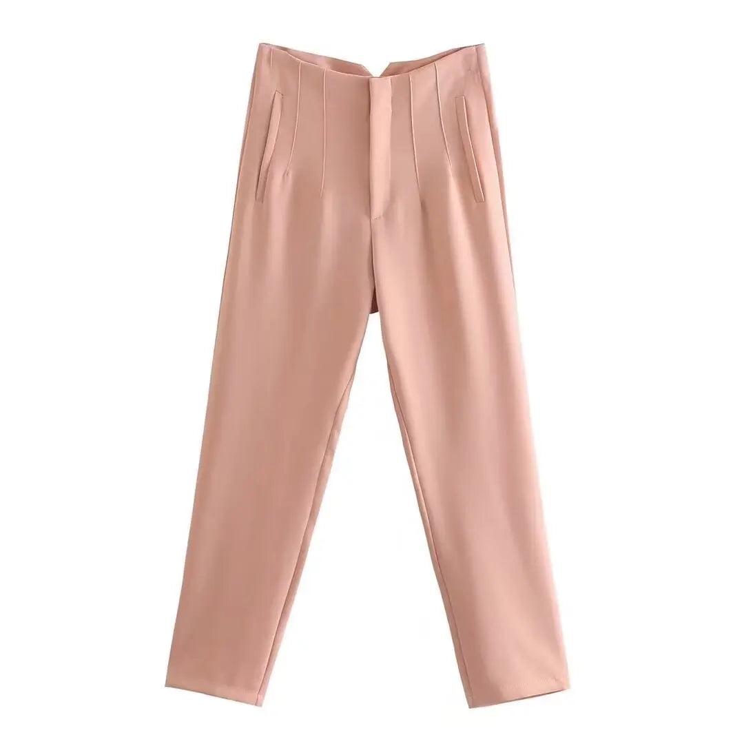 Koekop Office outfits Pencil Trousers Black Pink White Ladies Pants Fashion Office Wear High waist Pants for Women Formal Pants