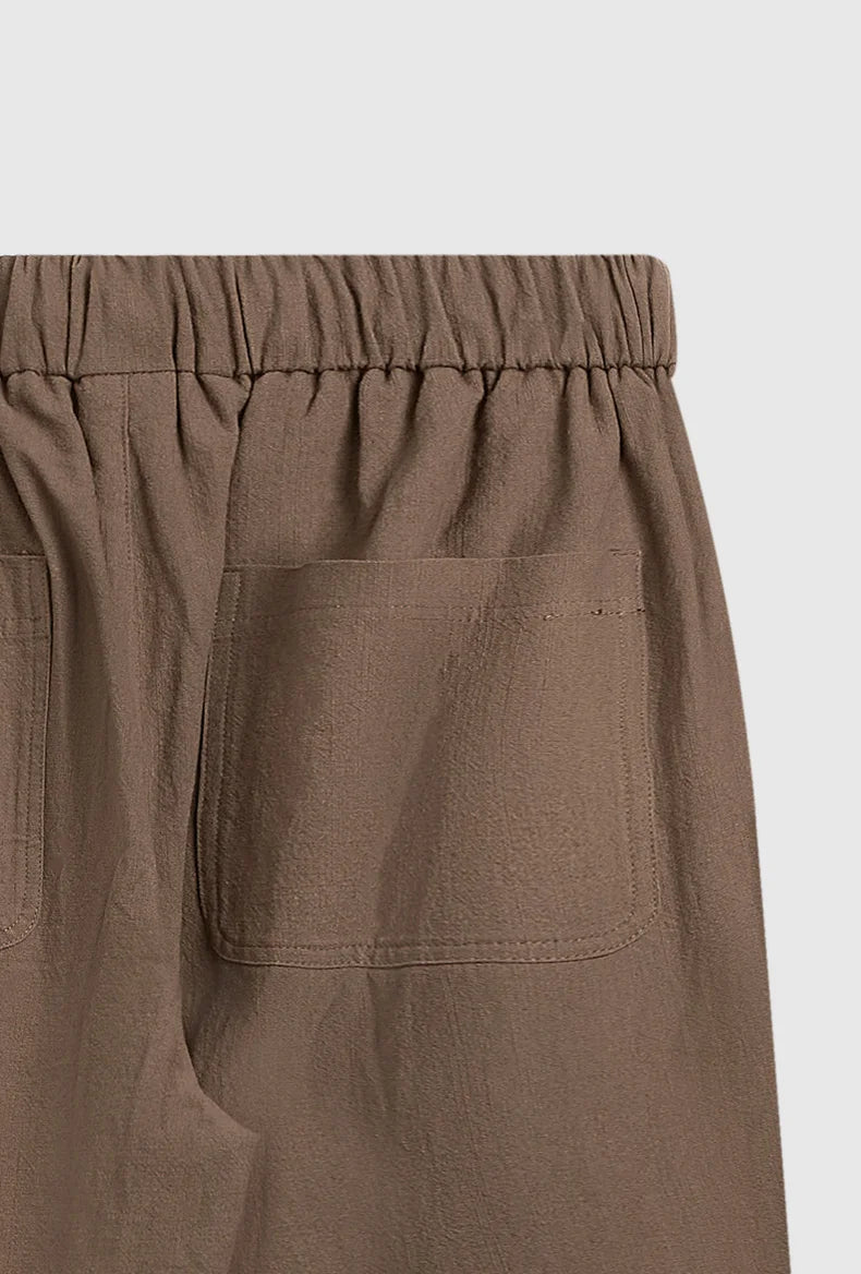 INFLATION Bamboo Cotton Linen Wide Leg Pants 2024 Spring Summer All-match Casual Mens Trousers