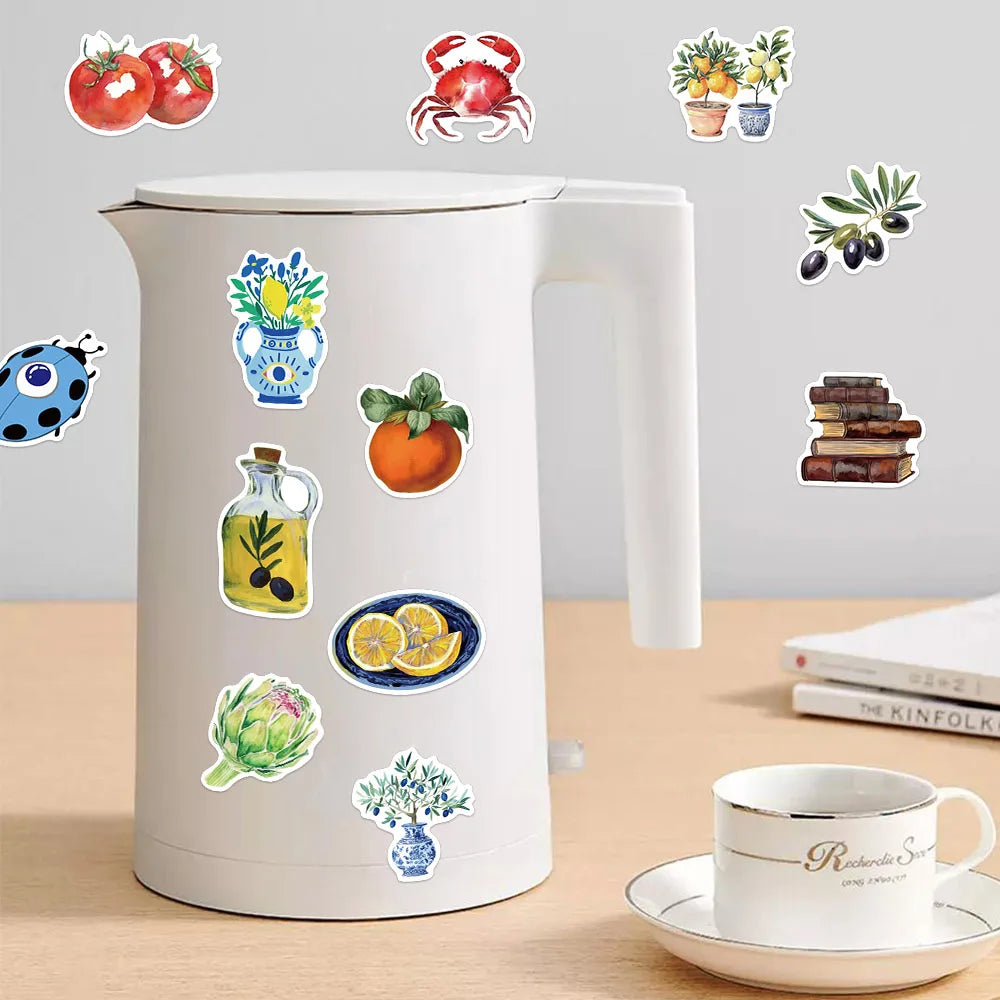 50PCSMediterranean Tomato Stickers iPad Phone Cases Handbooks Water Cups Desktop Puzzle Toy Stickers