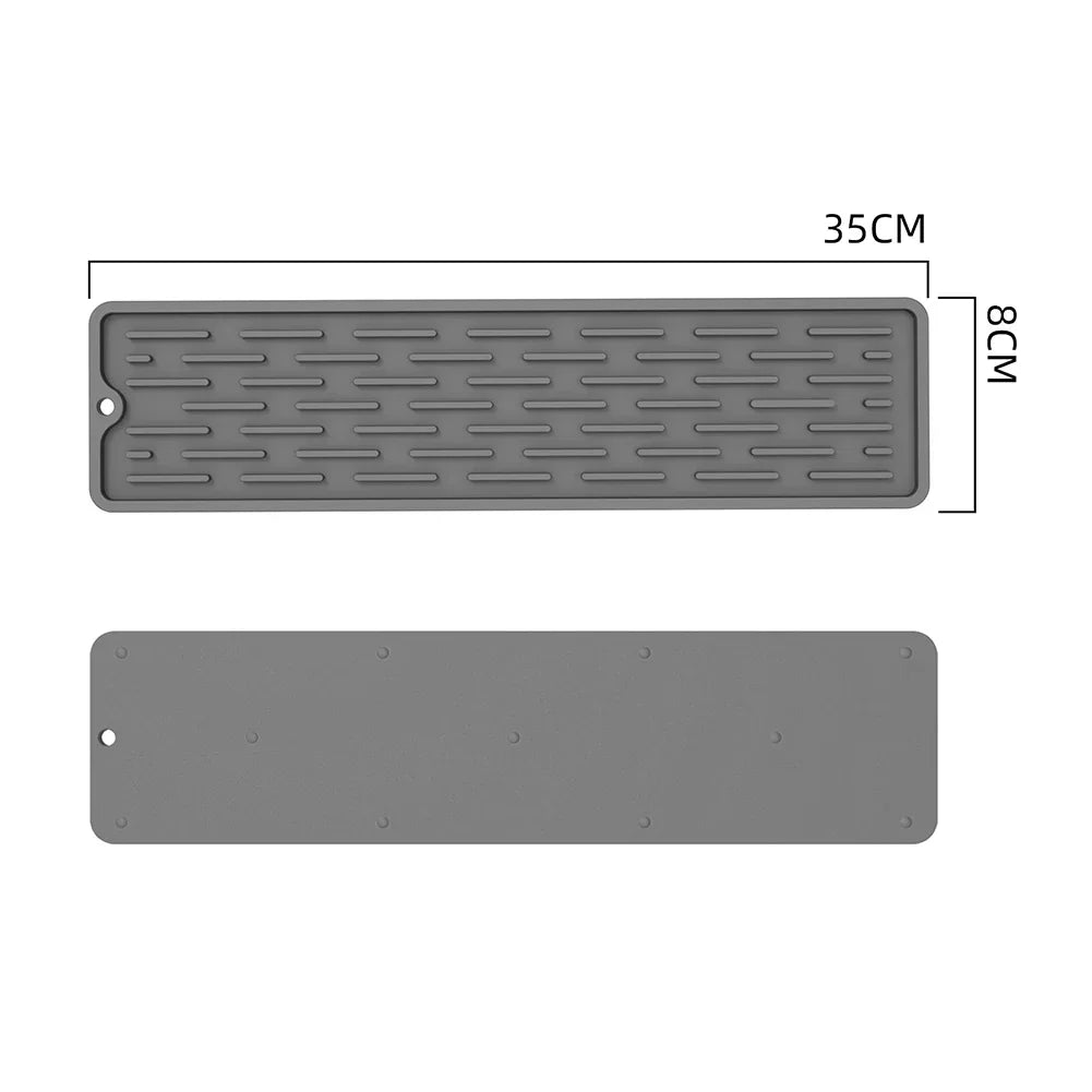 Silicone Countertop Mat Anti Slip Sink Tray Dinnerware Mat Organizer Kitchenware Protection Mat Storage Rack Kitchen Accessories