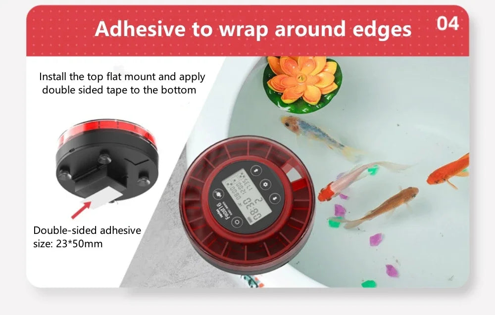 Automatic Fish Feeder for Aquarium Automatic Food Dispenser with Timer Rechargeable Timer Feeder with USB Cable LCD Display