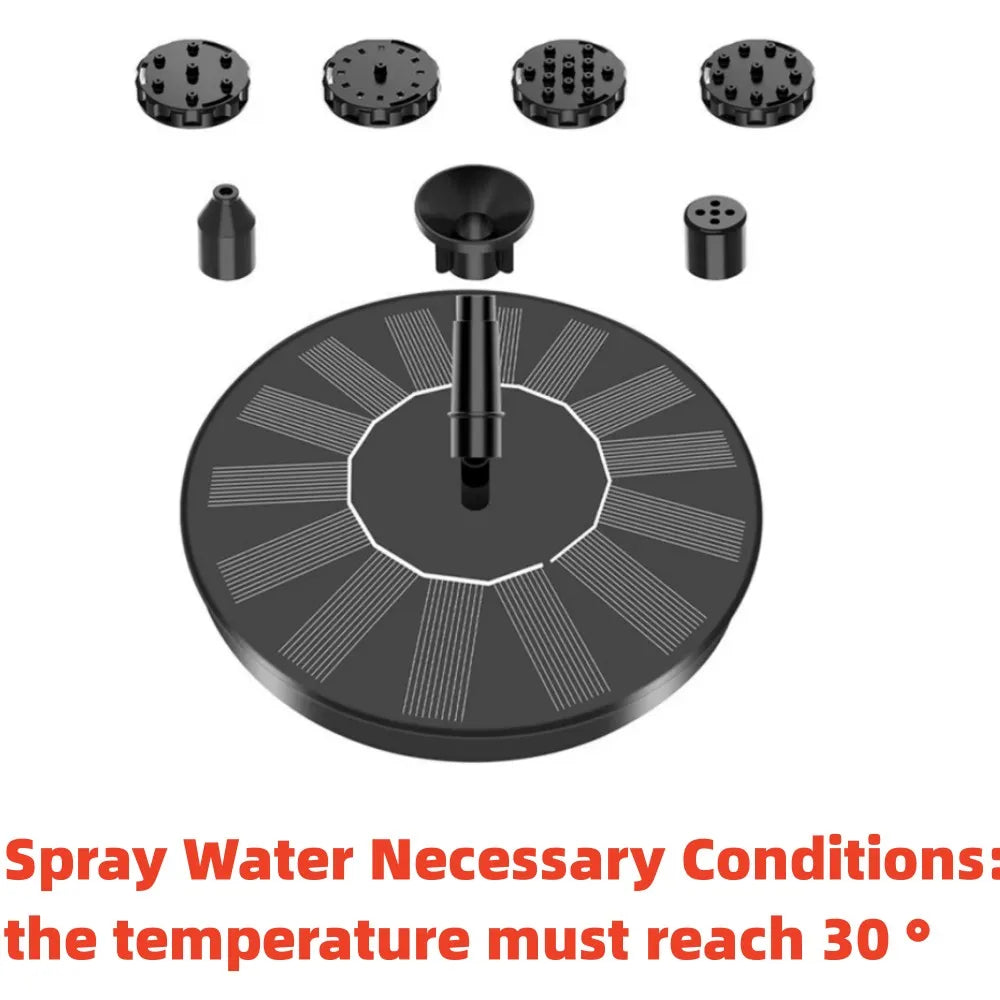 Solar Fountain Pump Energy-saving Plants Watering Kit Colorful Solar Fountain Solar Panel Bird Bath Fountain Outdoor Garden Pool