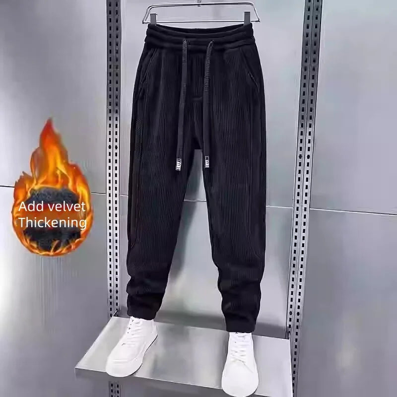 Men's Pants Big Size Men's Winter Clothes Baggy Pants Man Gym Mens Trousers Sport Tracksuit Clothing Cargo Sweatpants Brushed