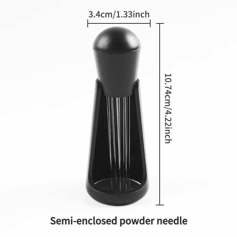 Espresso Coffee Stirring Tool, Coffee Powder Stirrer, Needle Distributor, Wood Handle, Barista Hand Distribution Tool