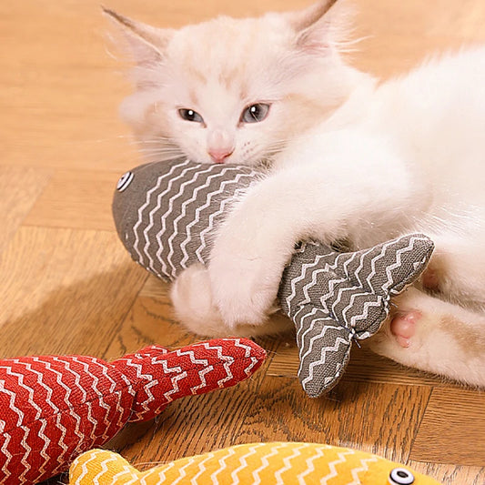 Cat Fish Toy Cat Scratcher Catnip Toy Interactive Simulation Fish Cat Mint Fidget Toys Stuffed Playing Toy For Cat Kitten