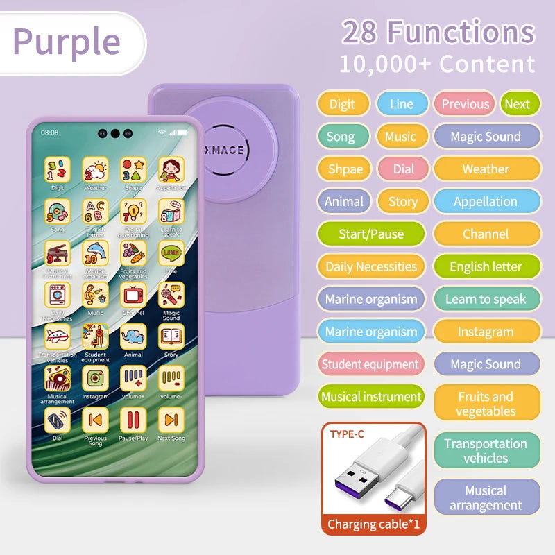 Baby Phone Toy Simulation Music Sound Telephone Toy Toddler Puzzle Early Education Toy Phone Mobile Phone Model Toy Gifts