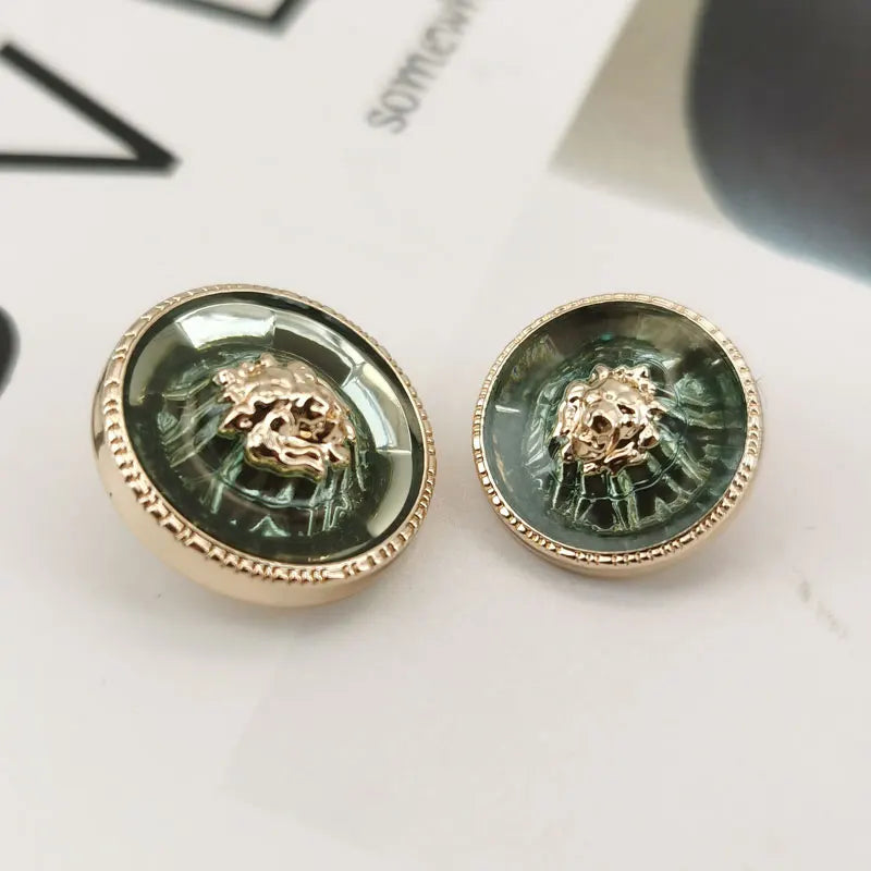 Luxury British Style Premium Metal Buttons for Coats & Fashion Apparel High-Grade Resin-Metal Combination 16/18/21.5mm 6pcs