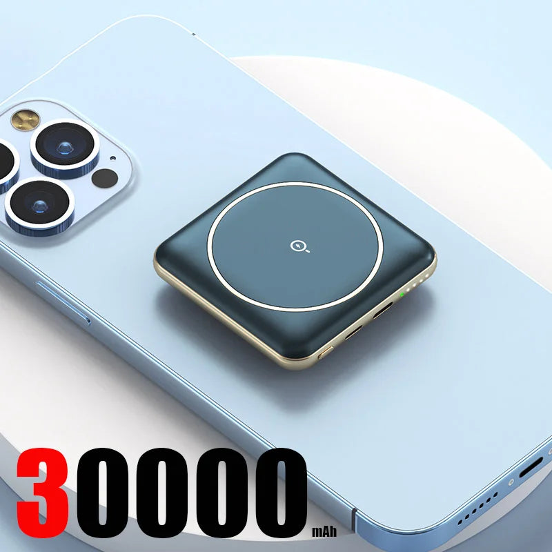 30000mAh Large Capacity Super Fast Charging YM-545 Portable Power Bank Magnetic Wireless Charging Power Bank Mobile Power Bank