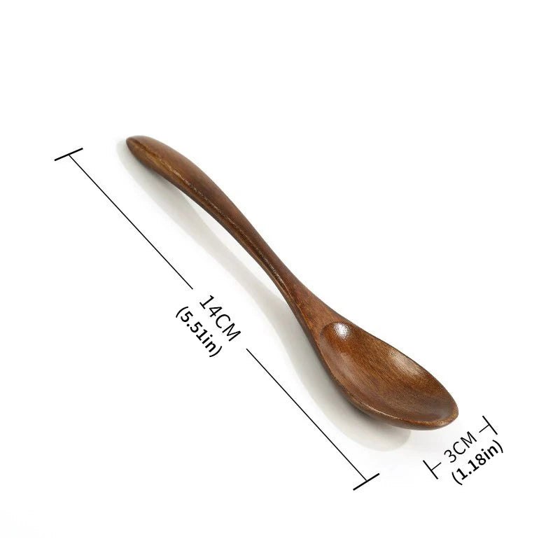 4pcs Small Wooden Spoon Stirring Spoon For Tea Honey Spoon For Coffee Tea Condiments Mini Dessert Spoon Wooden Spoon