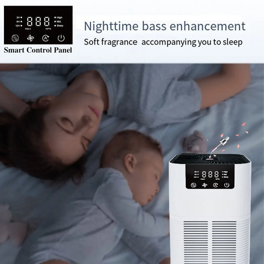 Smart Air Purifier Portable Mini Silent Purifier New Fan Fragrance Machine Family Office Kitchen Deodorant Formaldehyde removal.