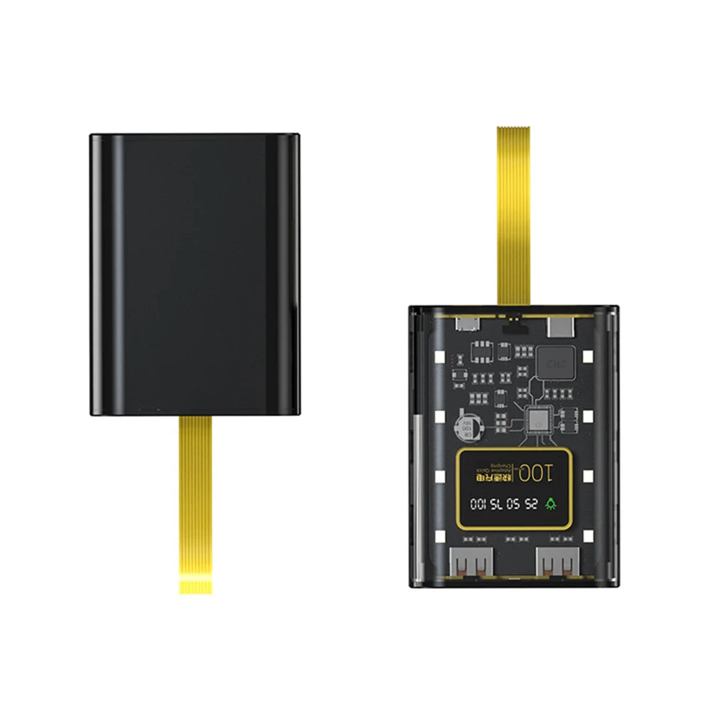 Transparent mobile power bank with 3 18650 battery packs, no welding power bank kit, DIY mobile power bank with night light