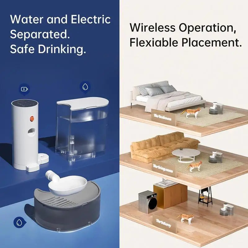 Automatic Pouring Pet Water Dispenser Flowing Water Charging Smart Water Feeder Cat Running Water Dispenser Pet Water Fountain